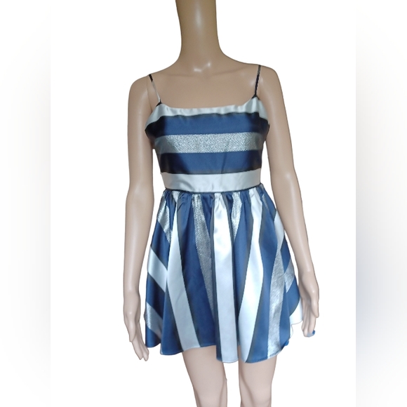 Lovers + Friends Womens Sleeveless Fit Flare Aline Mini Dress Striped Size XS - Picture 2 of 10